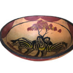Afro and Arts - zebra wooden bowl brown